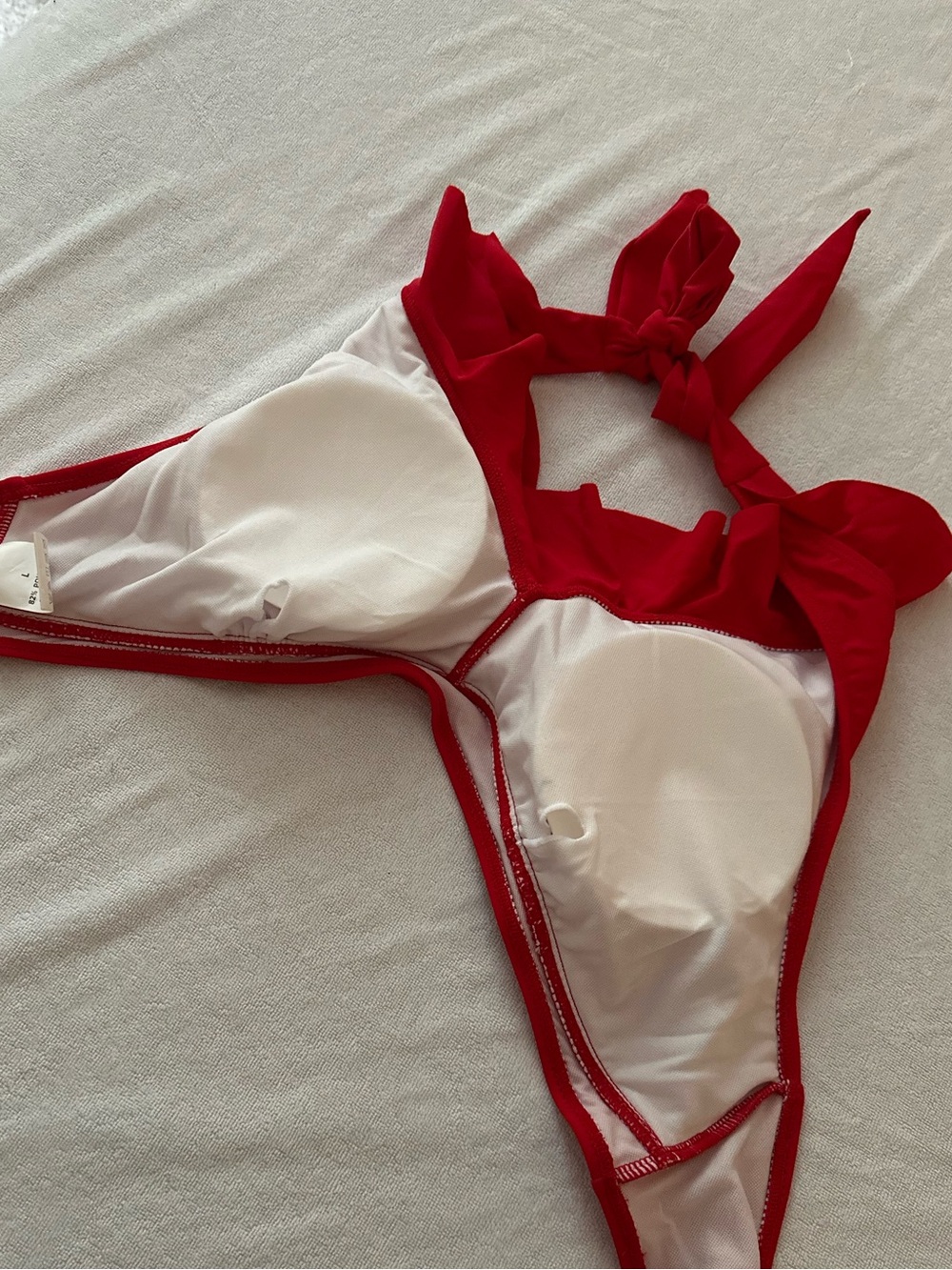 Red Ruffle Bikini Top NWOT - Picture 3 of 3